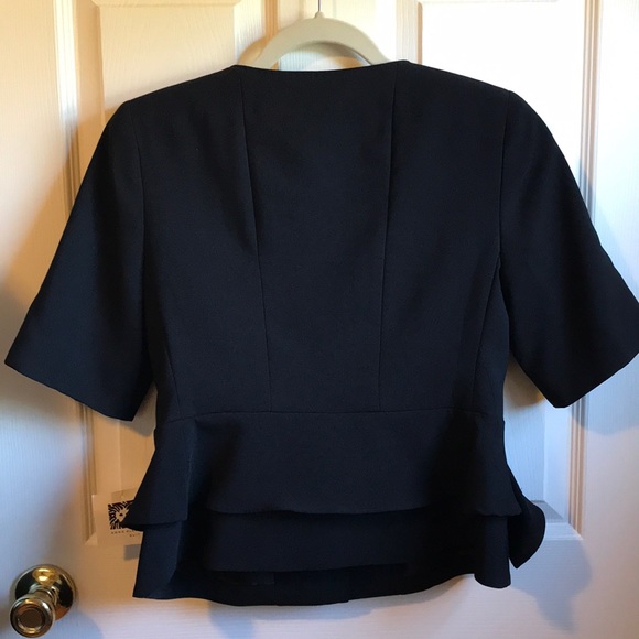 *SOLD* Anne Klein Black Button Down Peplum Blazer - Picture 4 of 6